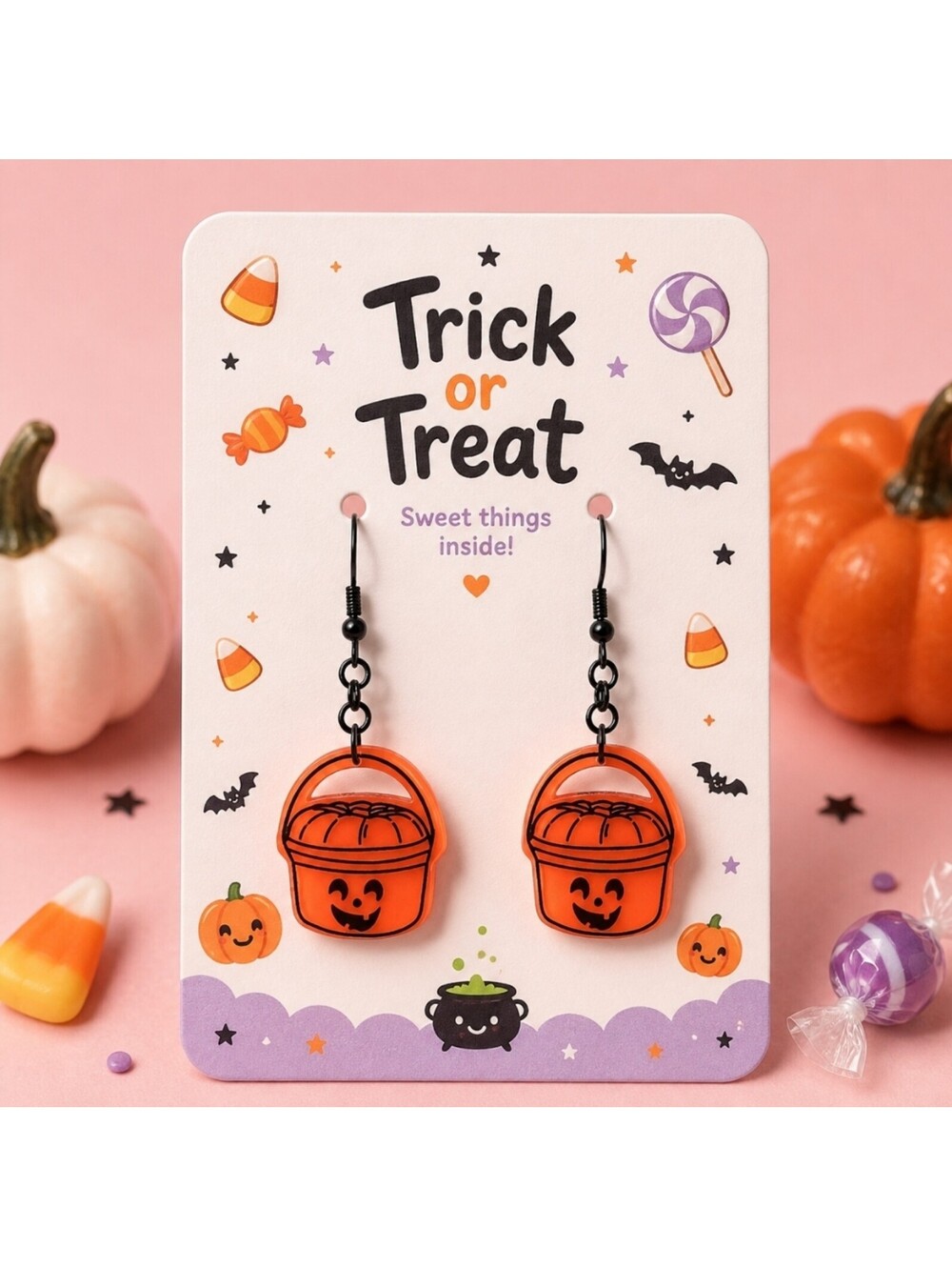McDonald's Happy Meal Trick-or-treat Pumpkin Bucket Halloween Earrings